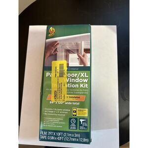 Sealed Duck Patio Door/ XL Window Insulation Kit Film: F7Ft x 10Ft Tape Included
